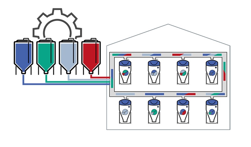 BatchSys with individual portions for each feeder